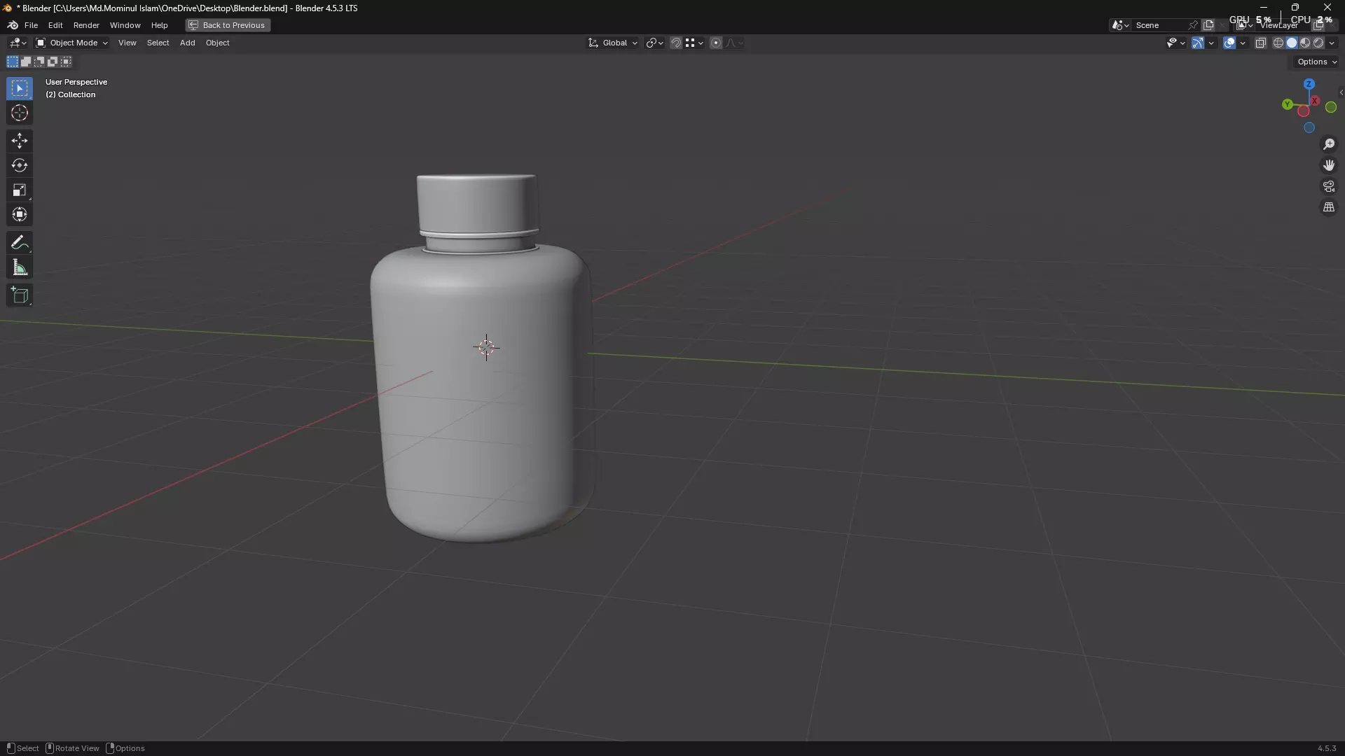 Clear Plastic Bottle PBR 3D model_1