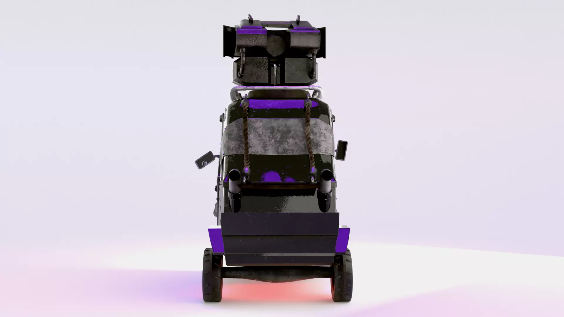 Armored Tricycle- Post Apocalyptic vehicle 3D model 3D model_2