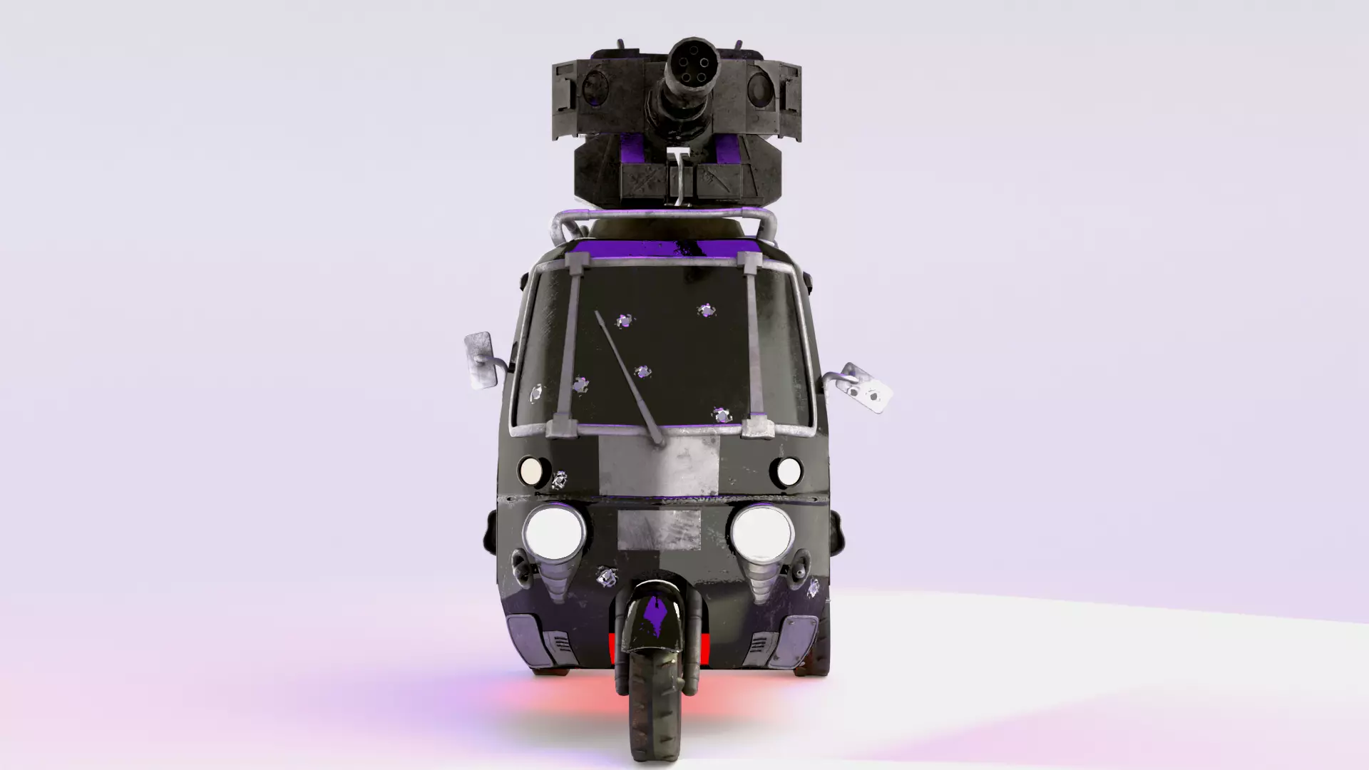 Armored Tricycle- Post Apocalyptic vehicle 3D model 3D model_4