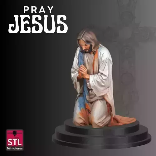 Jesus in Prayer STL Kneeling Sculpture