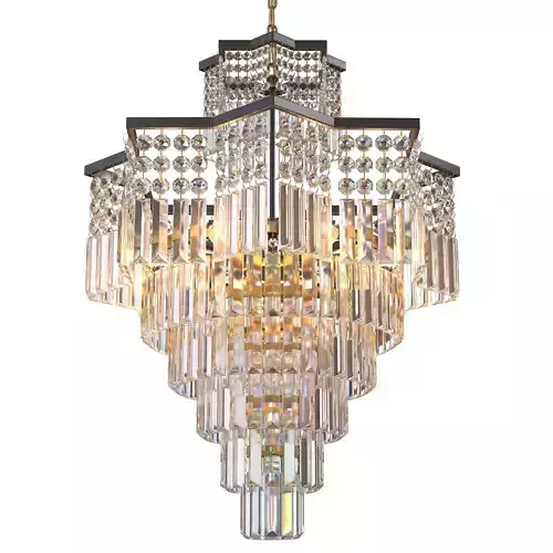 TOCHIC 8 Lights Black Crystal Chandelier