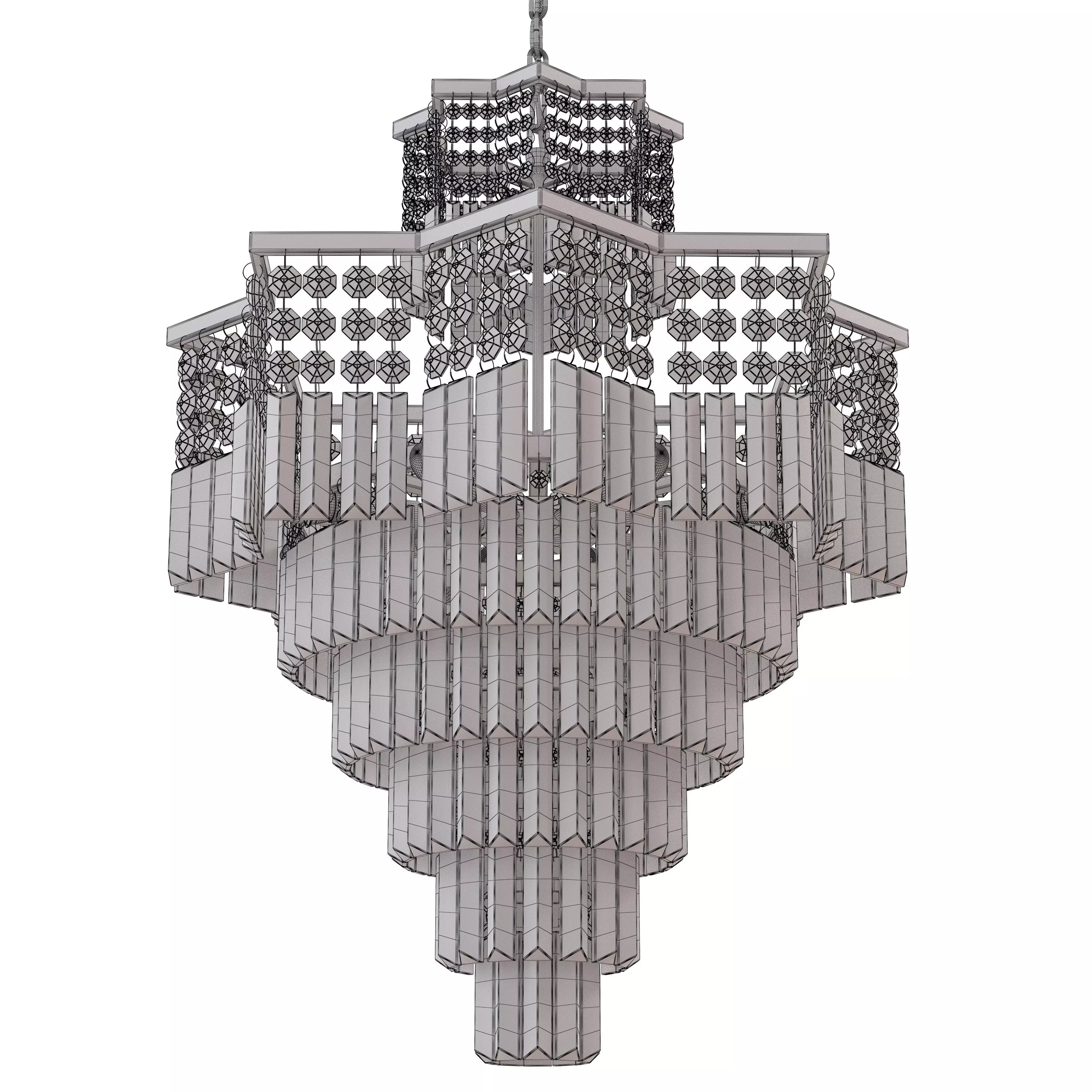 TOCHIC 8 Lights Black Crystal Chandelier 3D model_4