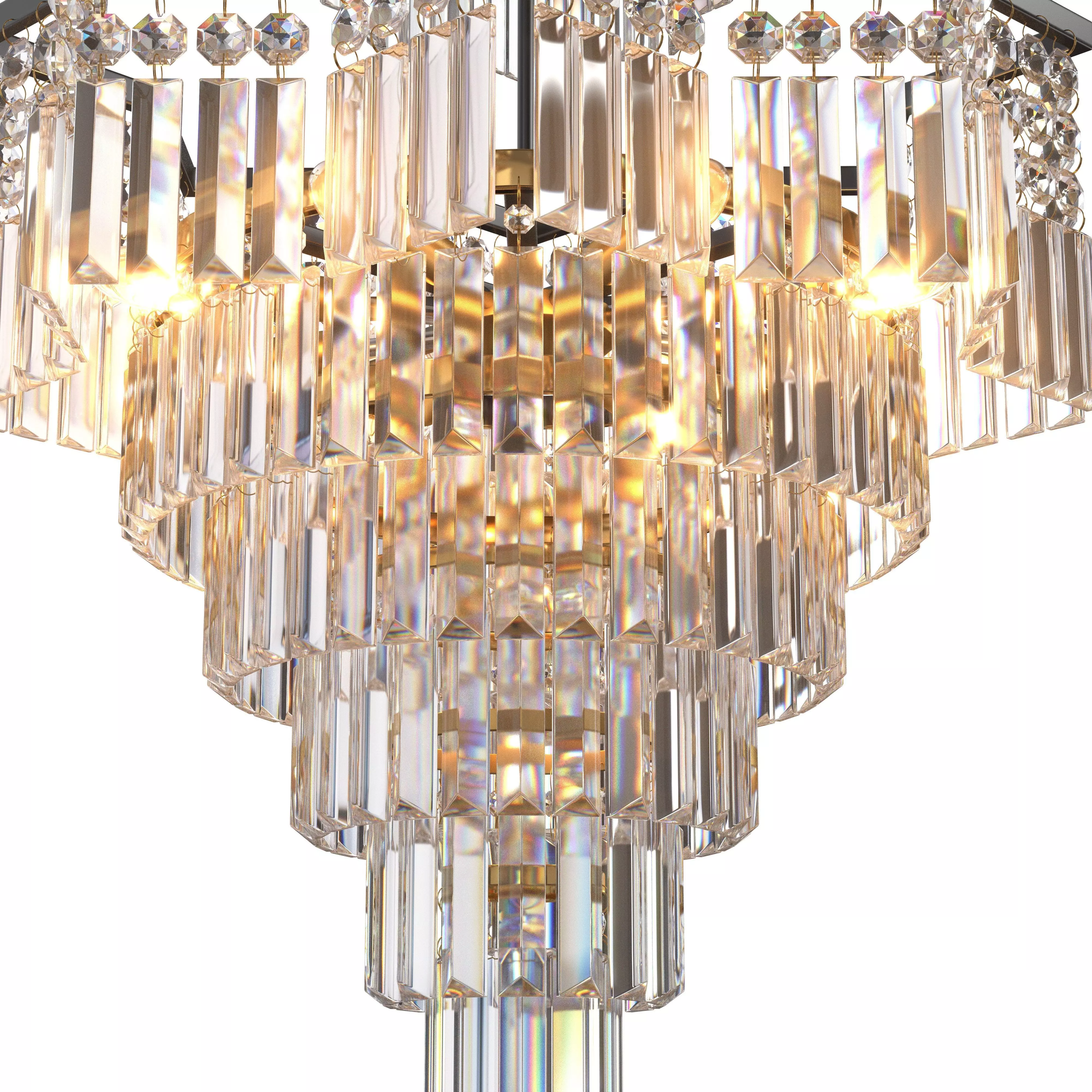 TOCHIC 8 Lights Black Crystal Chandelier 3D model_3
