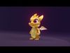 Gold Baby Dragon 3D Character Audio Unity Unreal Ready Low-poly 3D model_2