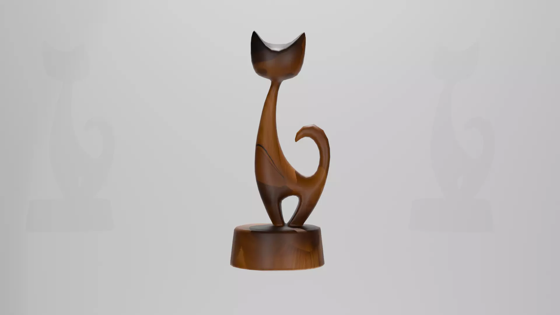 abstract cat sculpture Low-poly 3D model_0