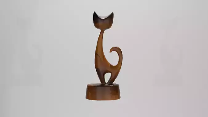 abstract cat sculpture Low-poly 3D model