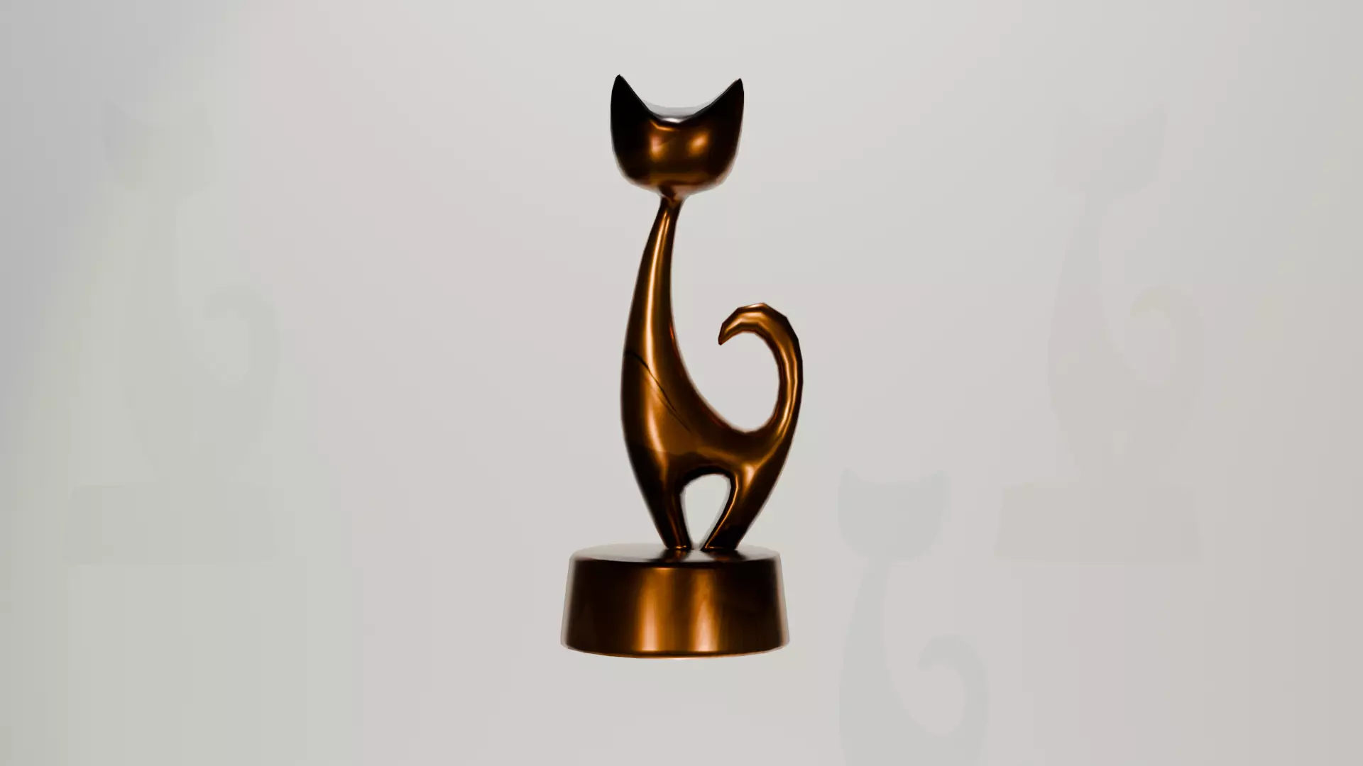 abstract cat sculpture Low-poly 3D model_3