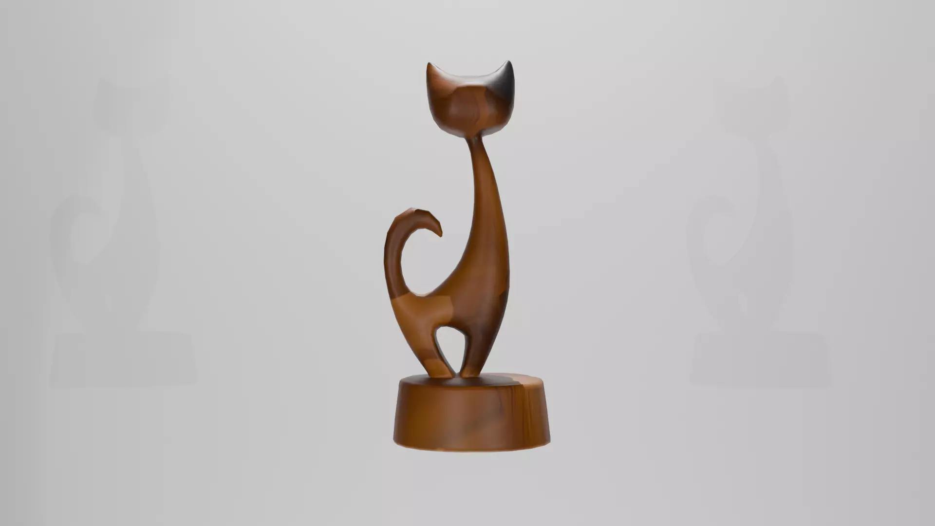 abstract cat sculpture Low-poly 3D model_1