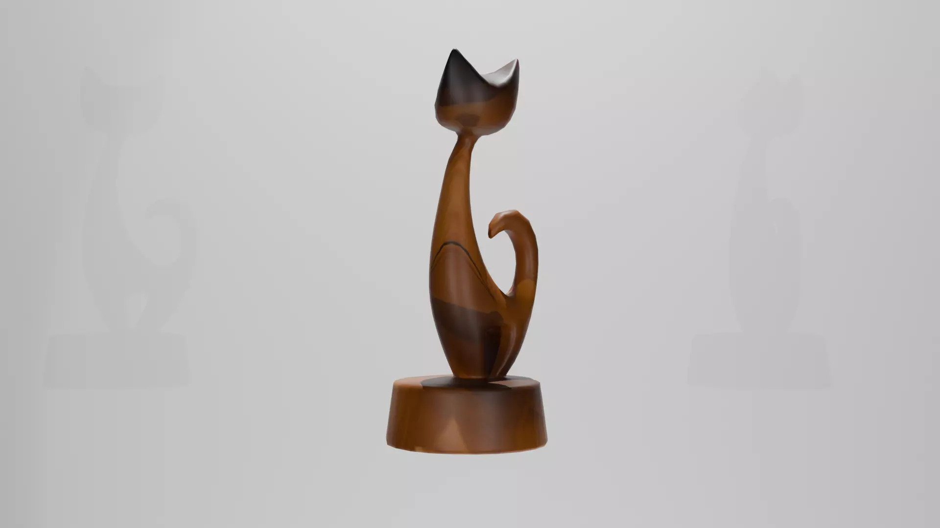 abstract cat sculpture Low-poly 3D model_2