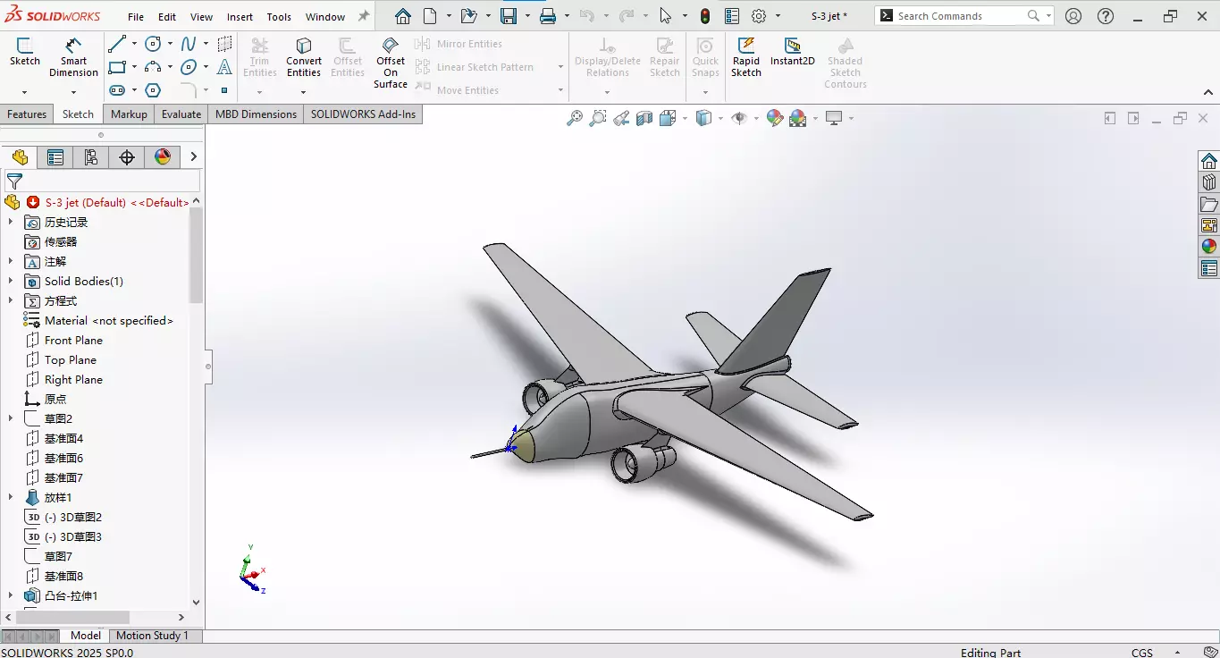 S-3 Viking anti-submarine aircraft jet 3D print model_1