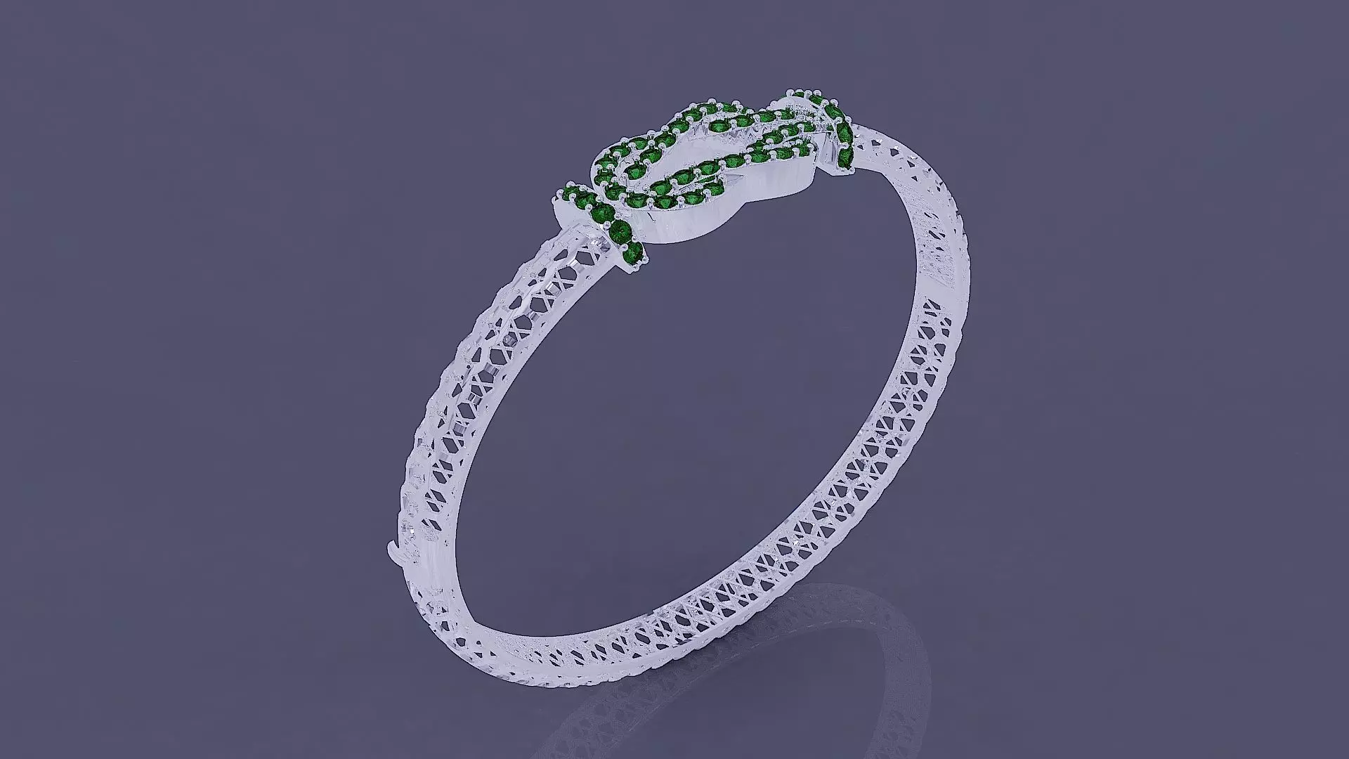 Diamond set twisted Rope bracelet 3D print model_12