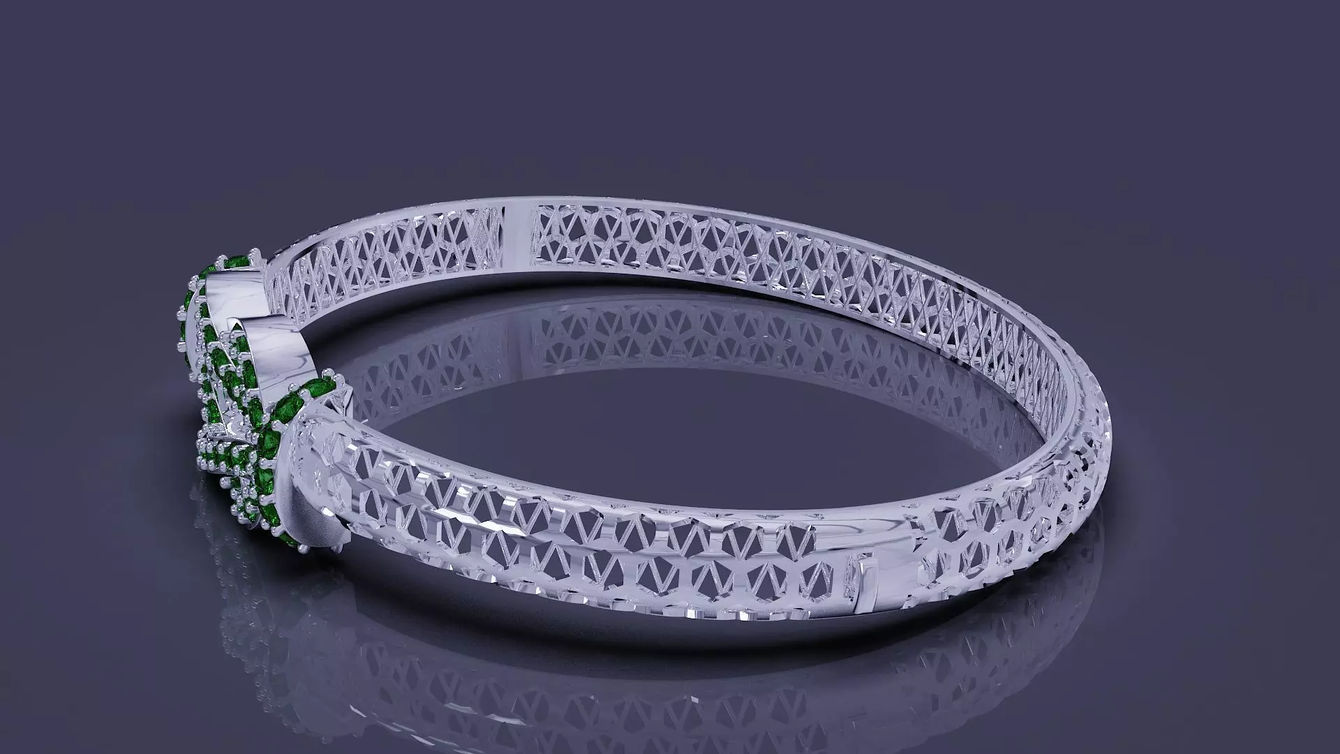 Diamond set twisted Rope bracelet 3D print model_16
