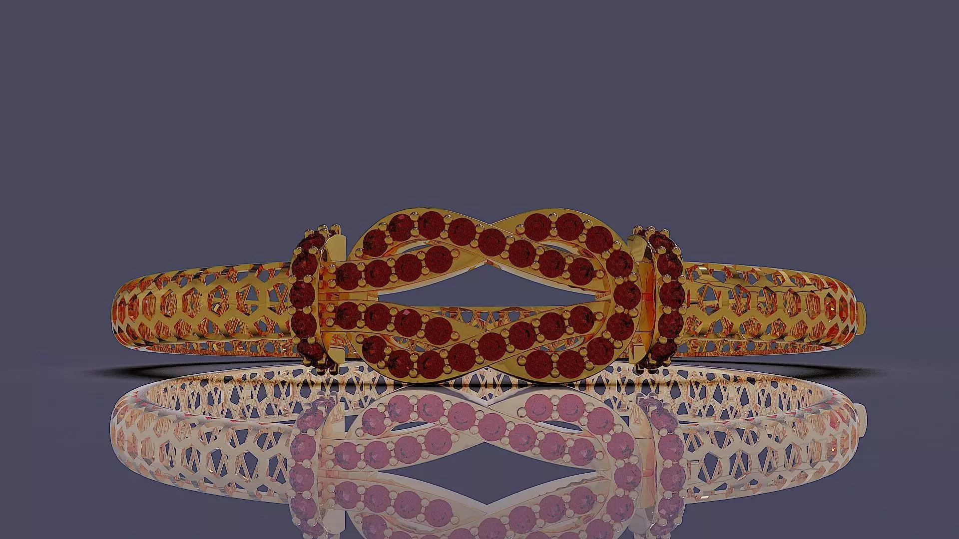 Diamond set twisted Rope bracelet 3D print model_5