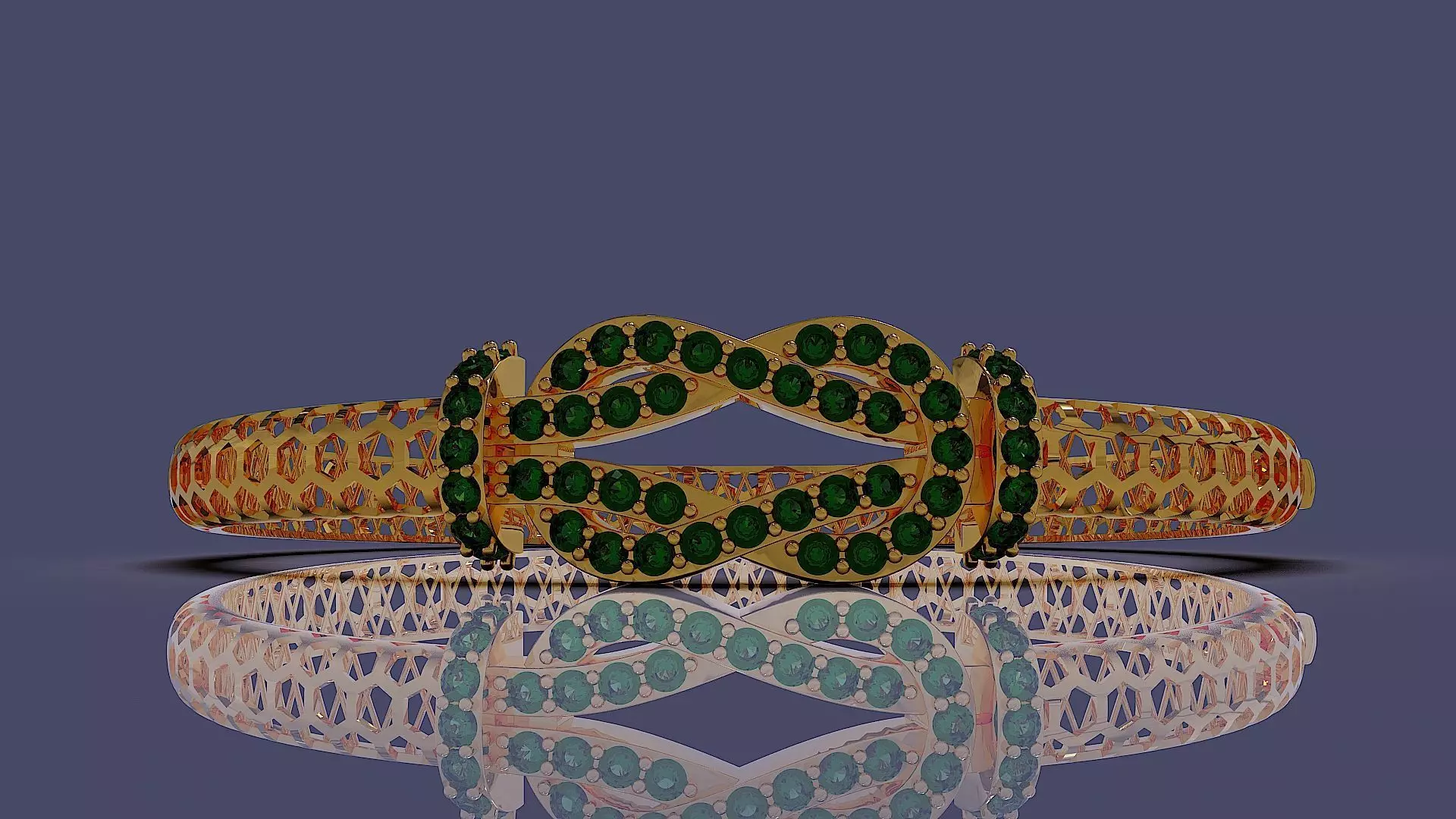 Diamond set twisted Rope bracelet 3D print model_1