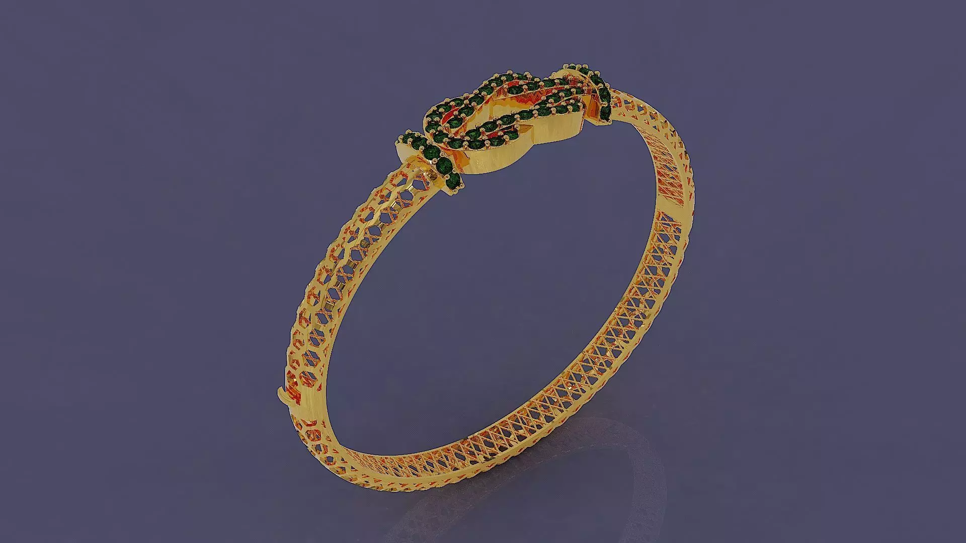 Diamond set twisted Rope bracelet 3D print model_0