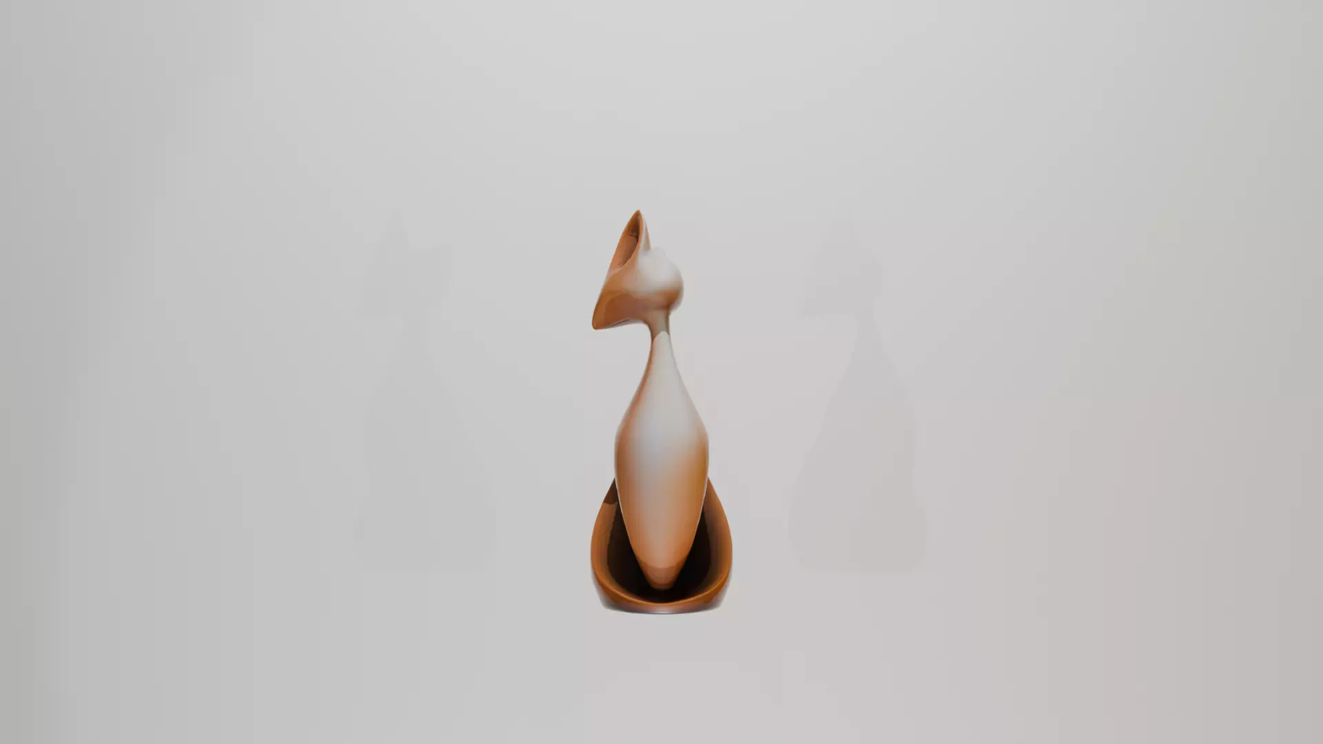 abstract fox sculpture Low-poly 3D model_3
