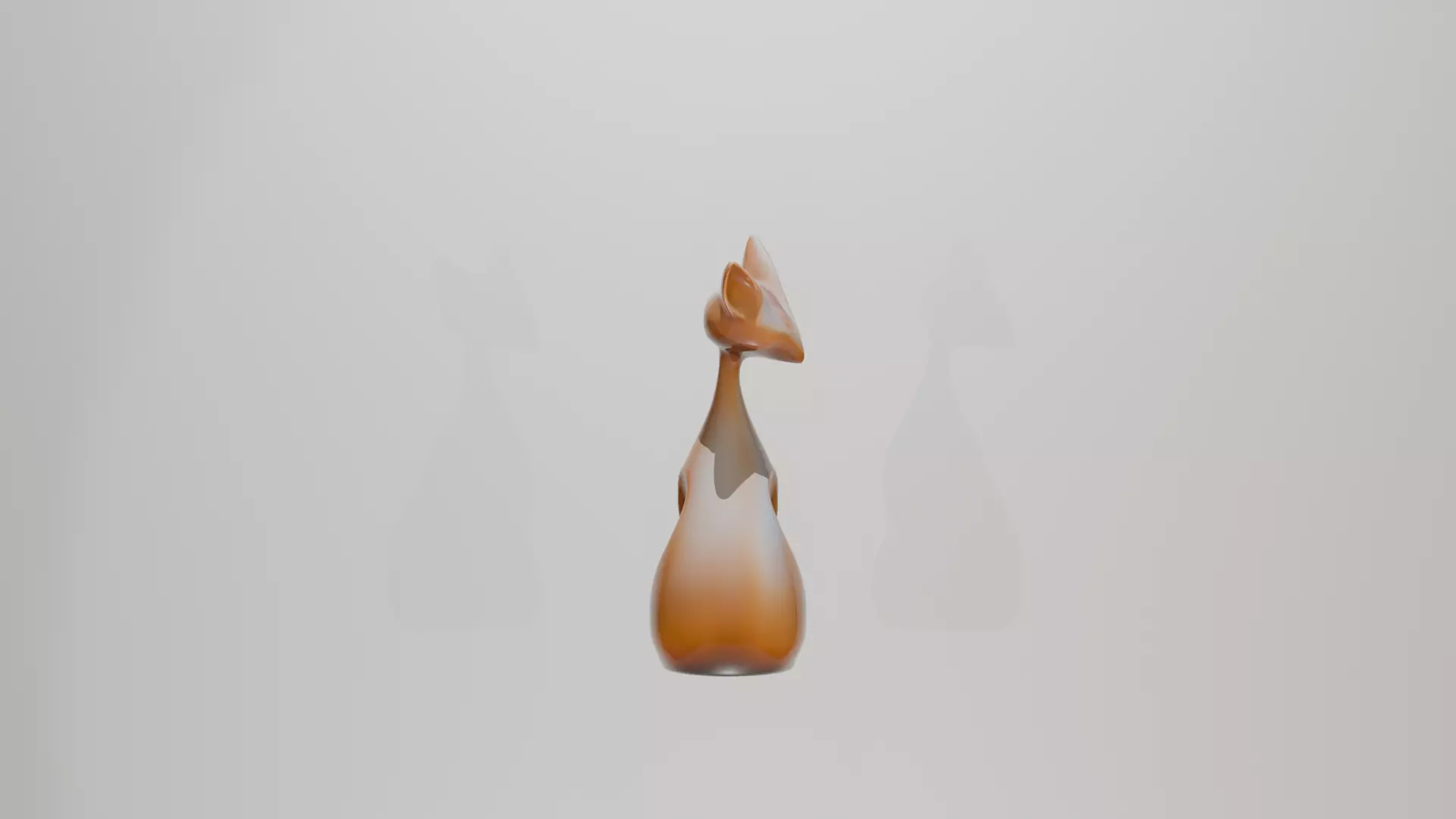 abstract fox sculpture Low-poly 3D model_1
