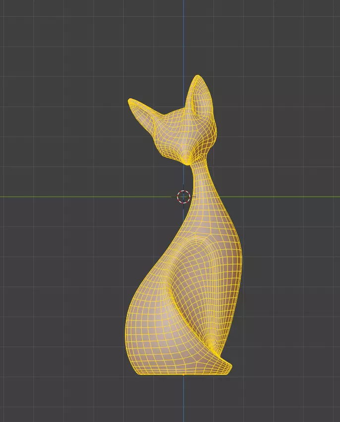 abstract fox sculpture Low-poly 3D model_4