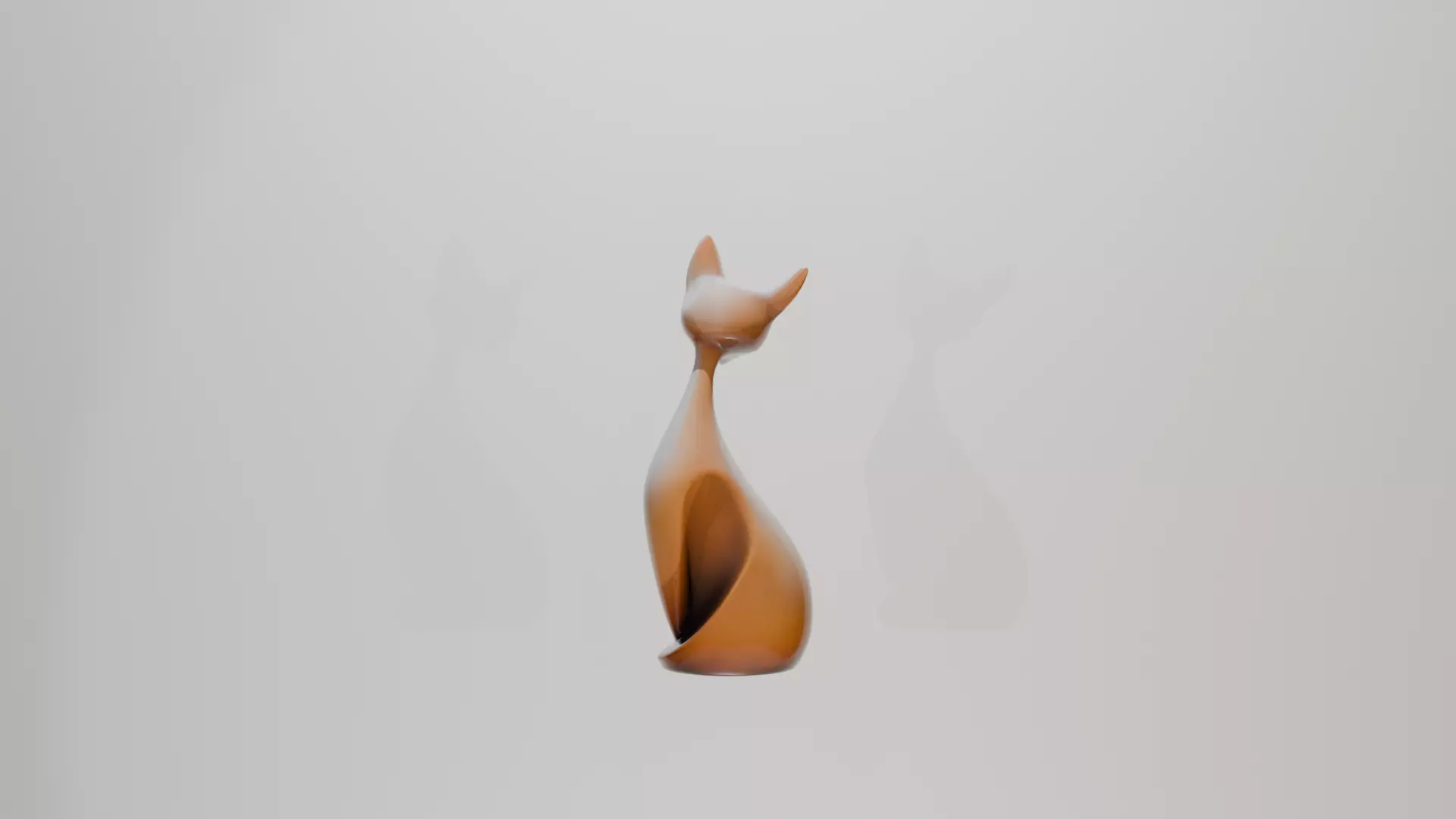 abstract fox sculpture Low-poly 3D model_2