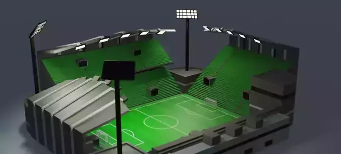 LOW POLY Football Stadium Free low-poly 3D model