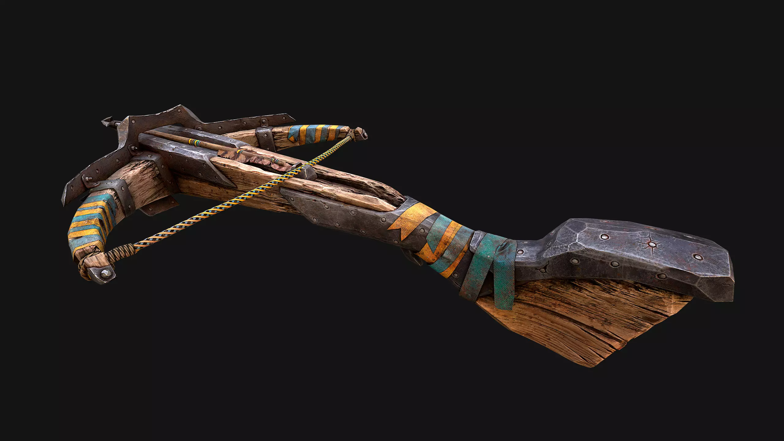 Medieval Crossbow and Arrow Bolt Weapon   Low-poly 3D model_6