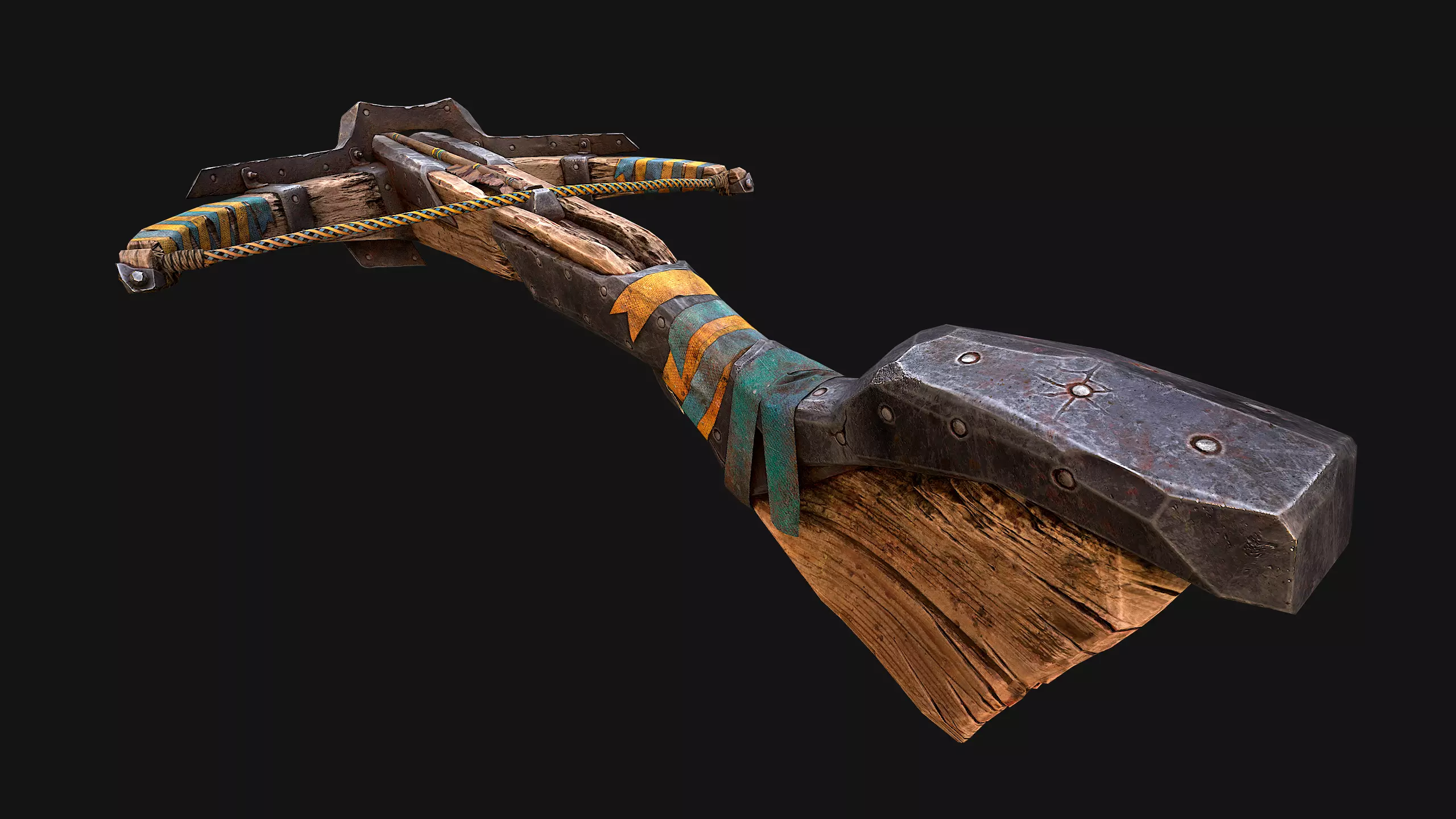 Medieval Crossbow and Arrow Bolt Weapon   Low-poly 3D model_20