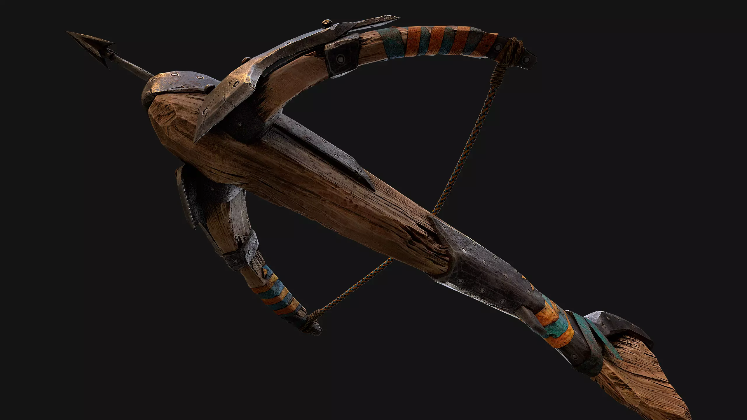 Medieval Crossbow and Arrow Bolt Weapon   Low-poly 3D model_19