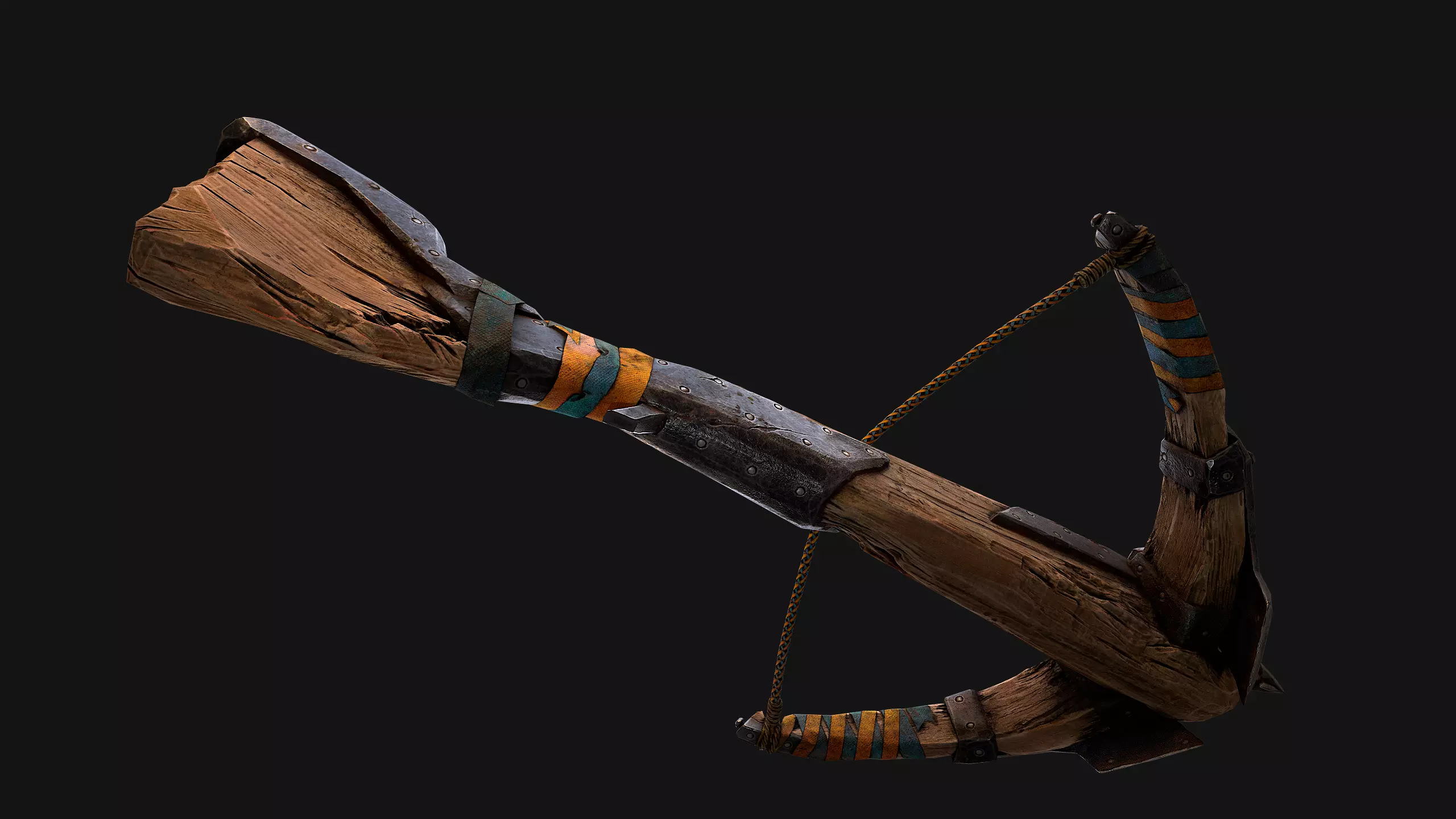 Medieval Crossbow and Arrow Bolt Weapon   Low-poly 3D model_17