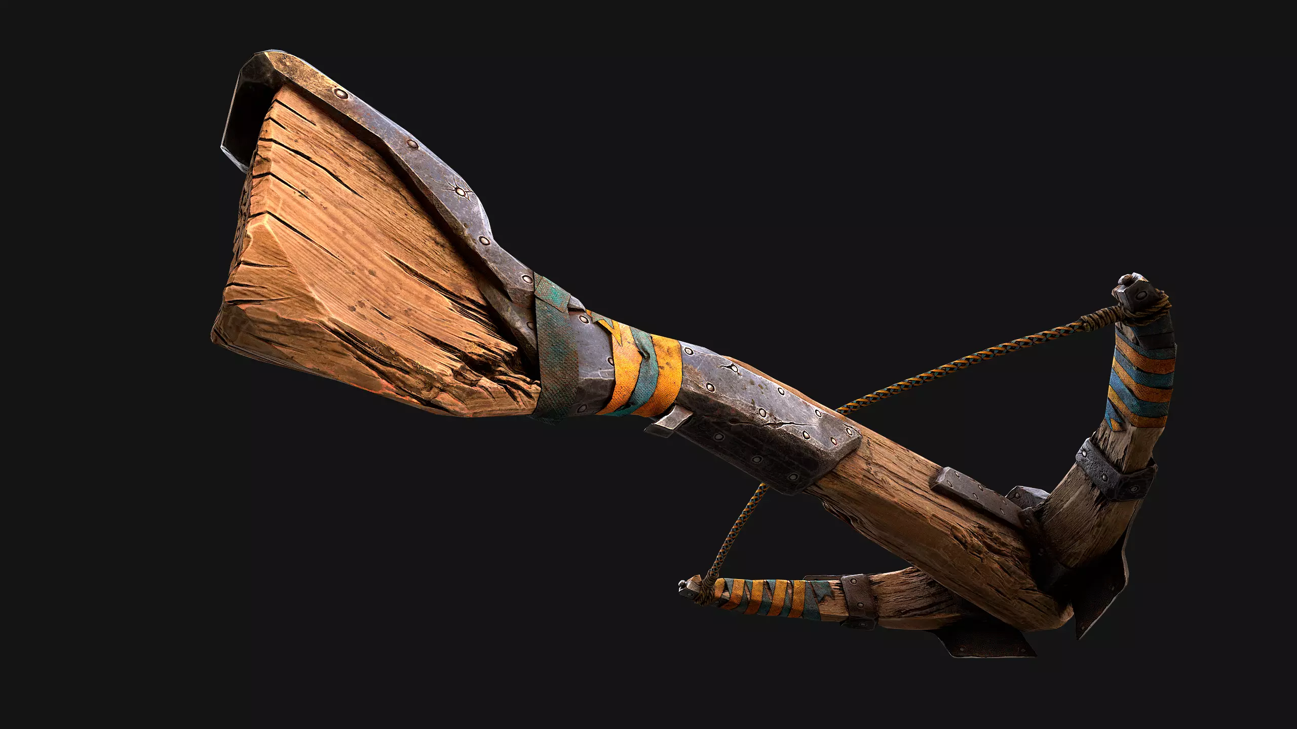 Medieval Crossbow and Arrow Bolt Weapon   Low-poly 3D model_11