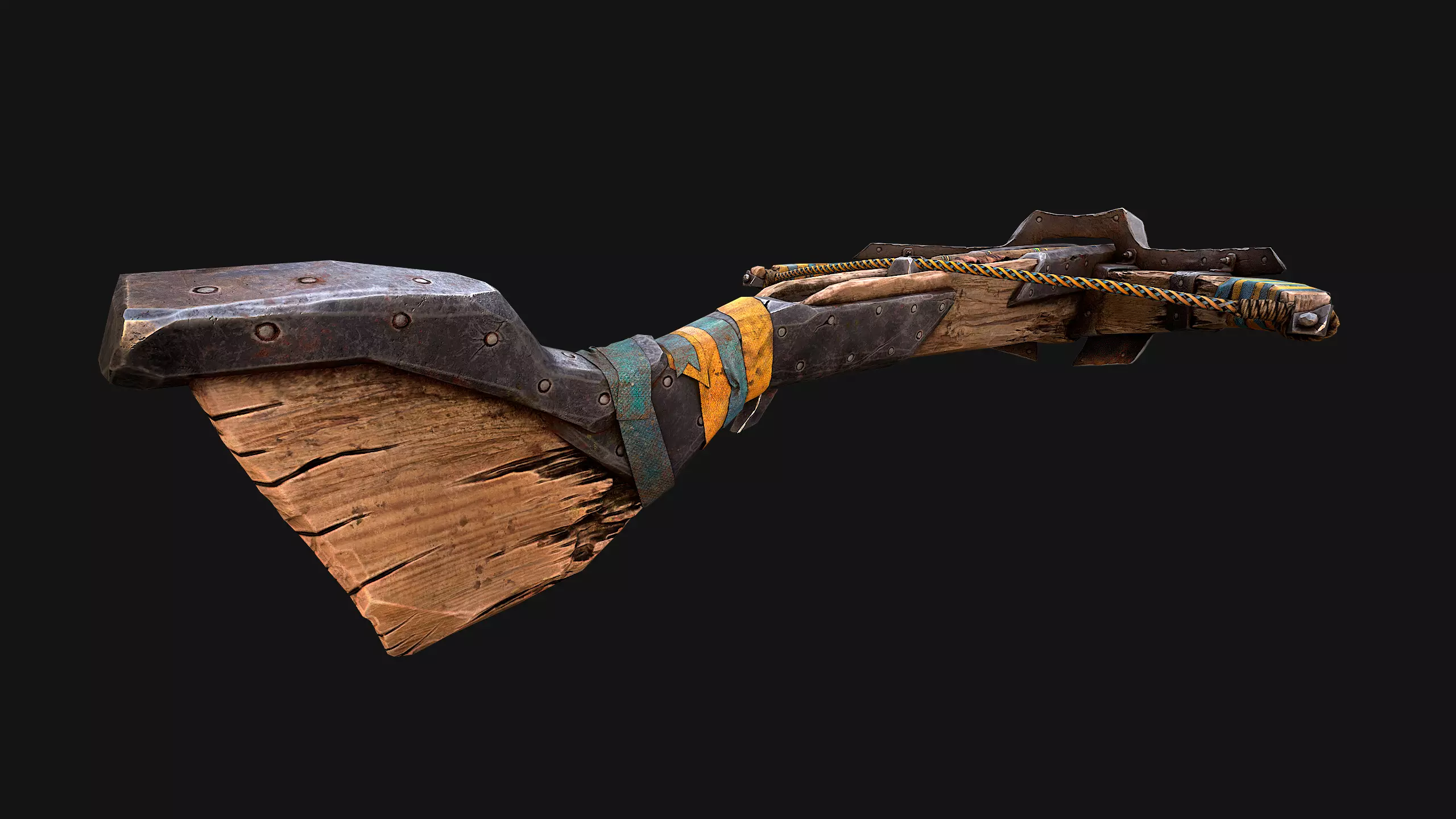 Medieval Crossbow and Arrow Bolt Weapon   Low-poly 3D model_10