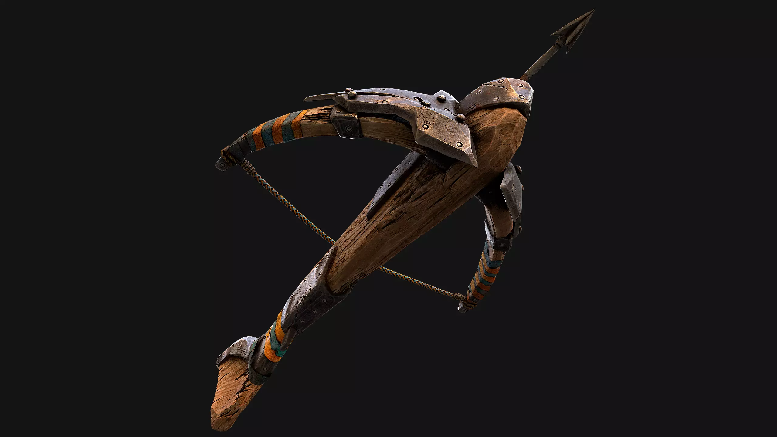 Medieval Crossbow and Arrow Bolt Weapon   Low-poly 3D model_12