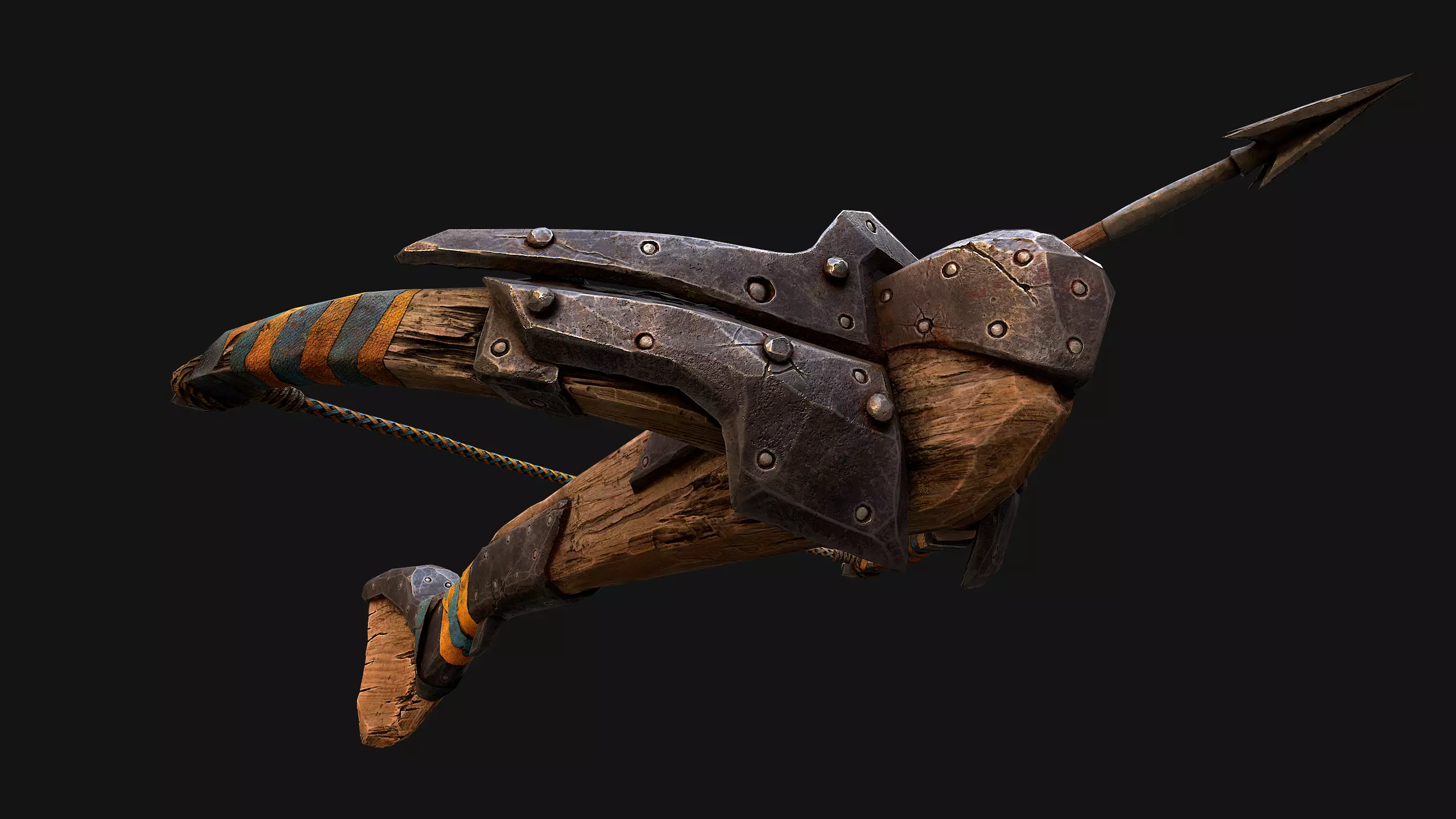 Medieval Crossbow and Arrow Bolt Weapon   Low-poly 3D model_24