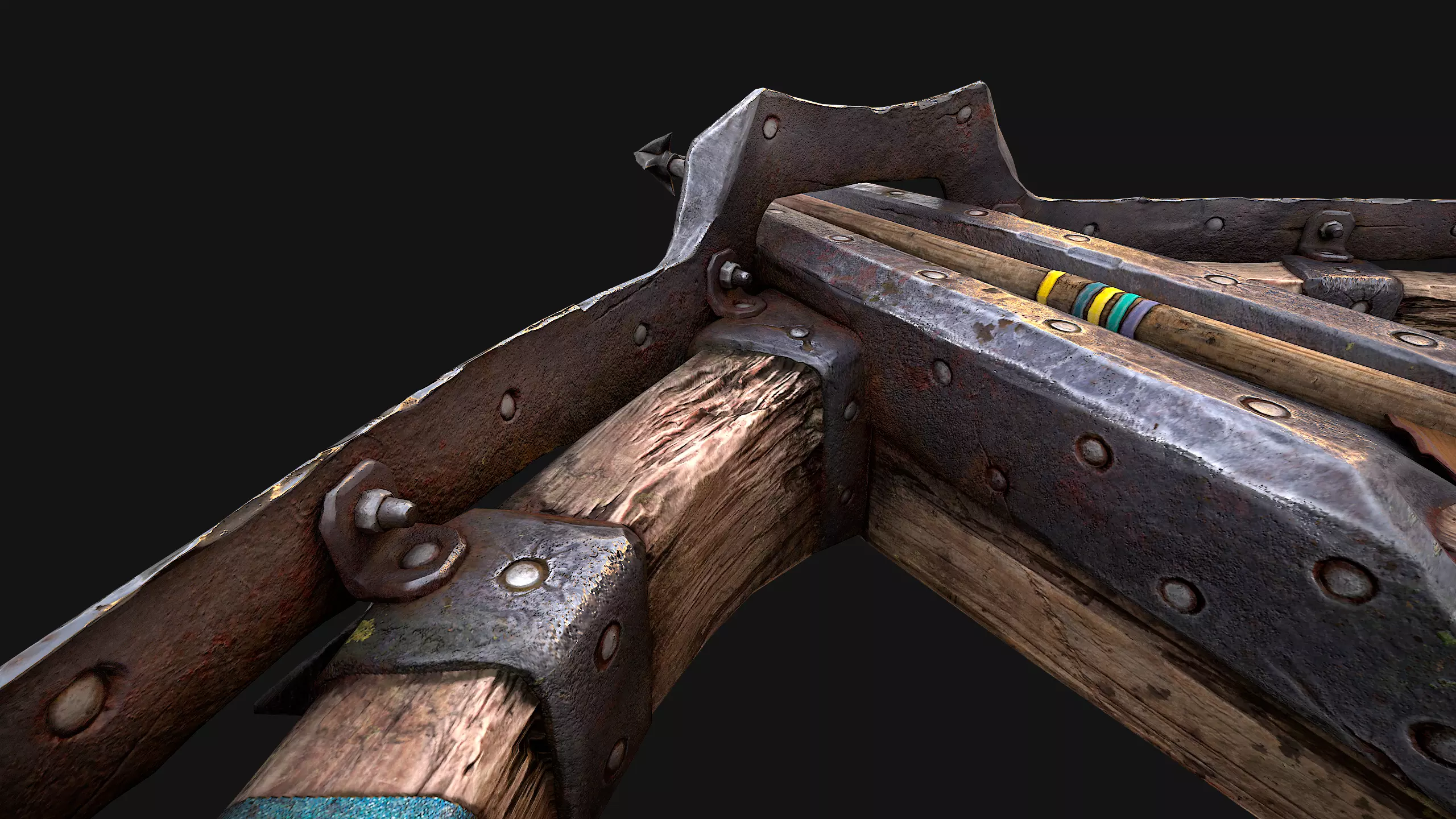Medieval Crossbow and Arrow Bolt Weapon   Low-poly 3D model_18