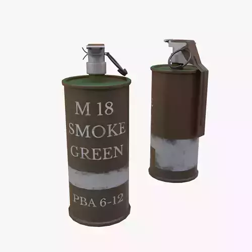 M18 Smoke Grenade Green Low-poly 3D model M18 Smoke Grenade Green Low-poly 3D model
