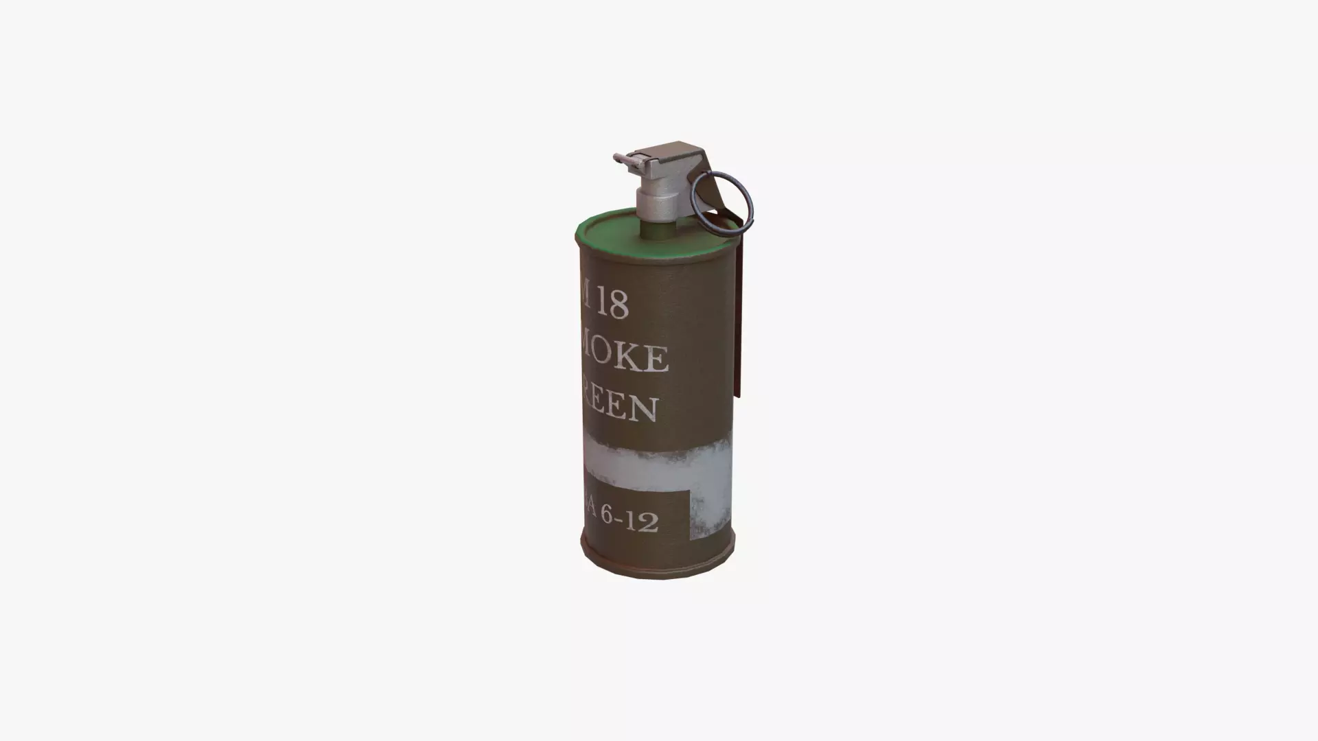 M18 Smoke Grenade Green Low-poly 3D model_1