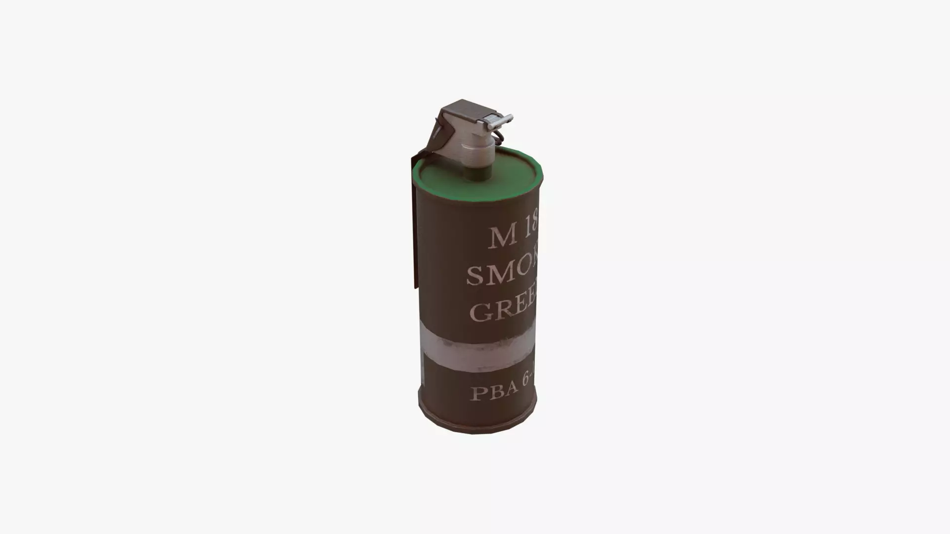 M18 Smoke Grenade Green Low-poly 3D model_4