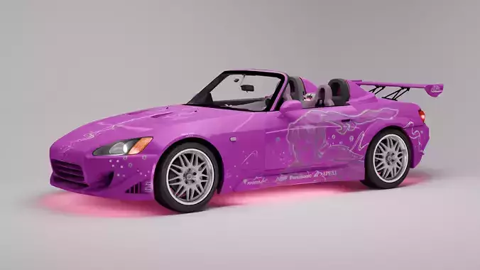 Honda S2000 Veilside 2001 F2 Free low-poly 3D model