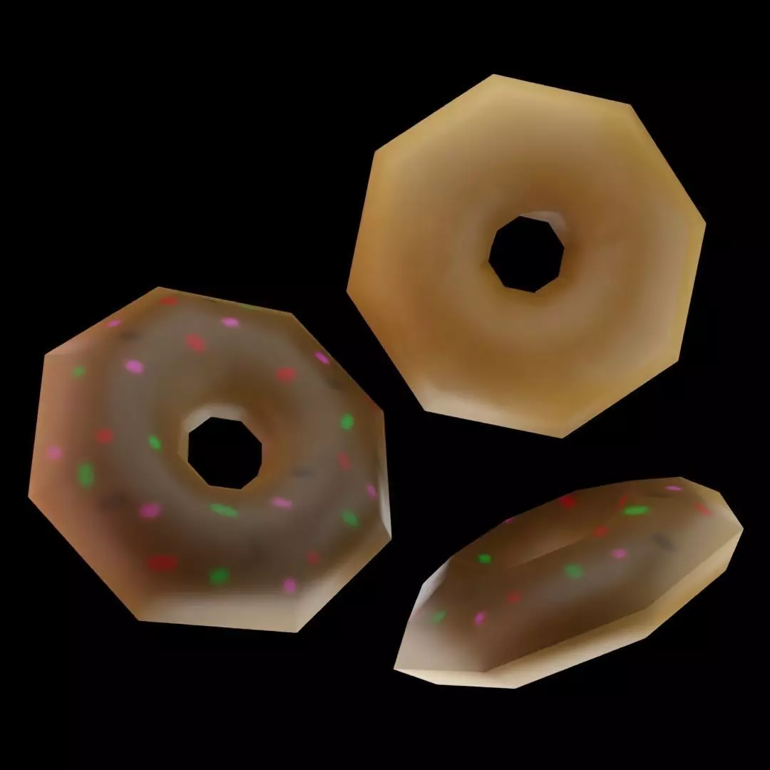 Donut Low Poly Low-poly 3D model_0
