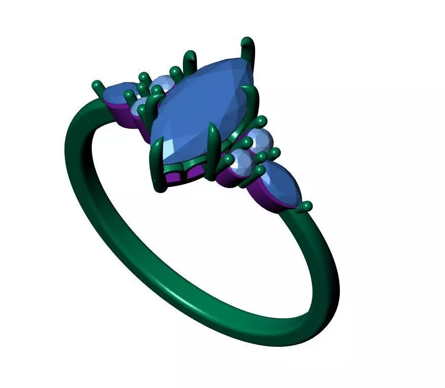 Solitaire ring 3D print model_6