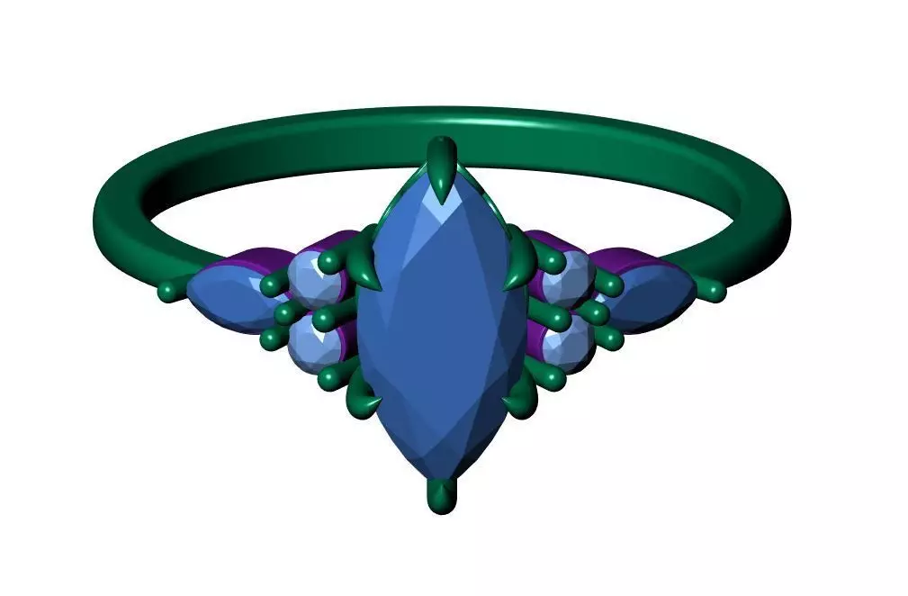 Solitaire ring 3D print model_10