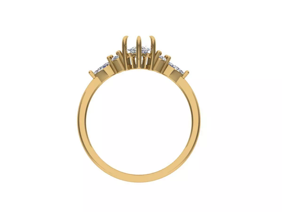 Solitaire ring 3D print model_4