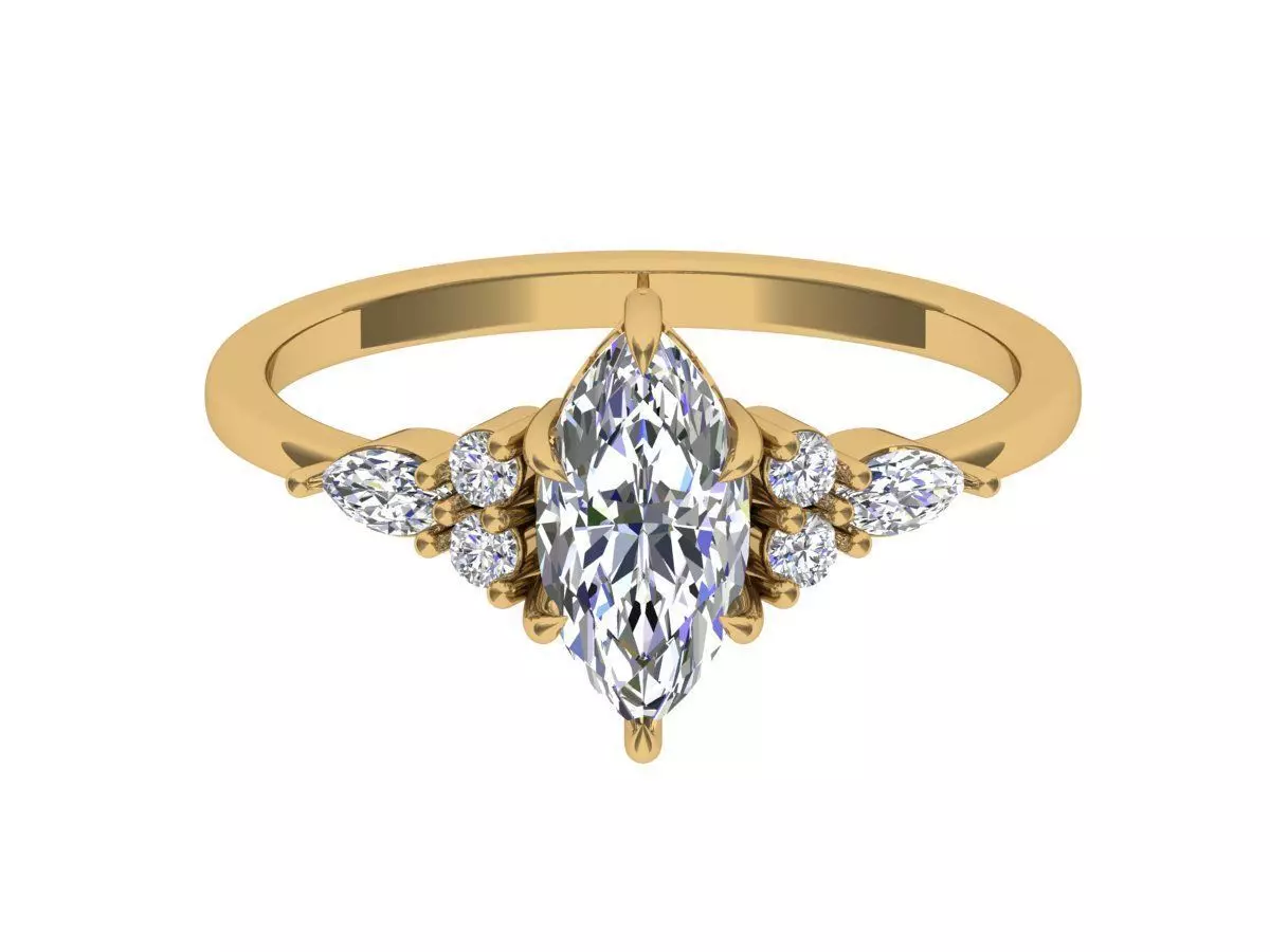 Solitaire ring 3D print model_0