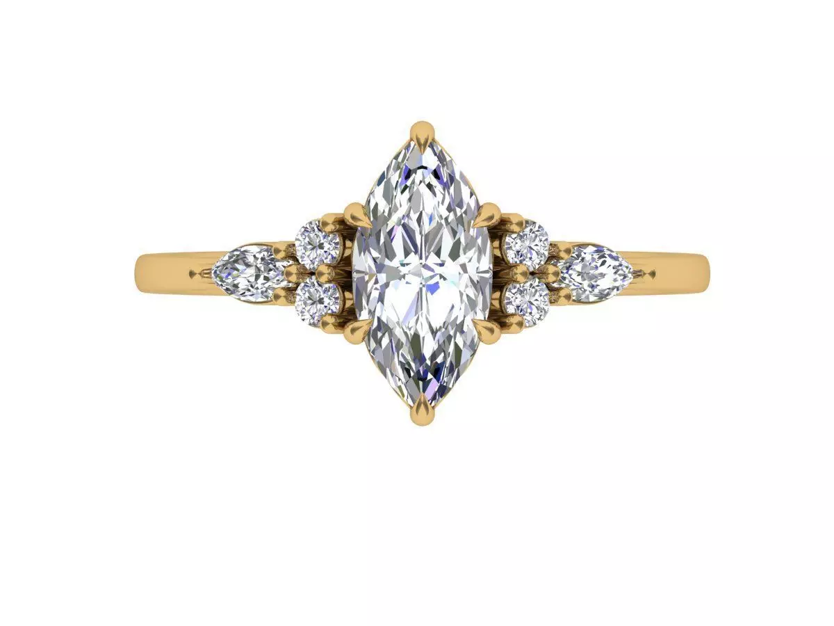 Solitaire ring 3D print model_1