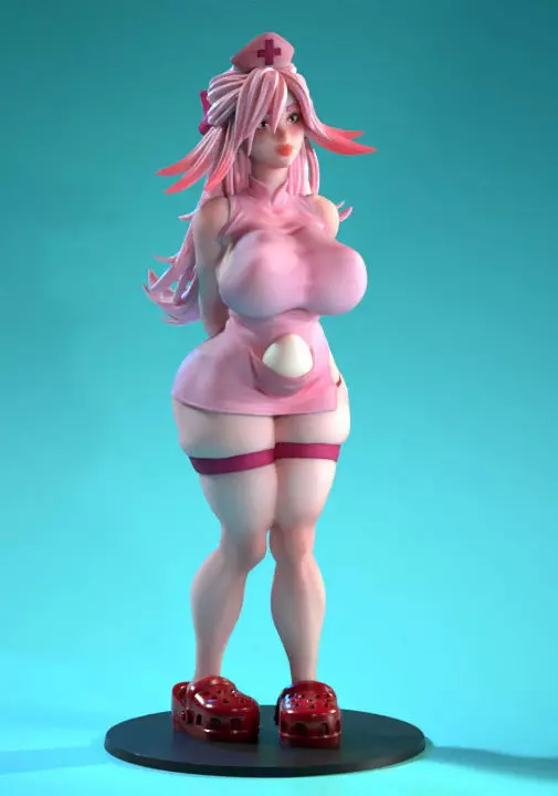 Stylized Anime Nurse 3D Model 3D print model_5