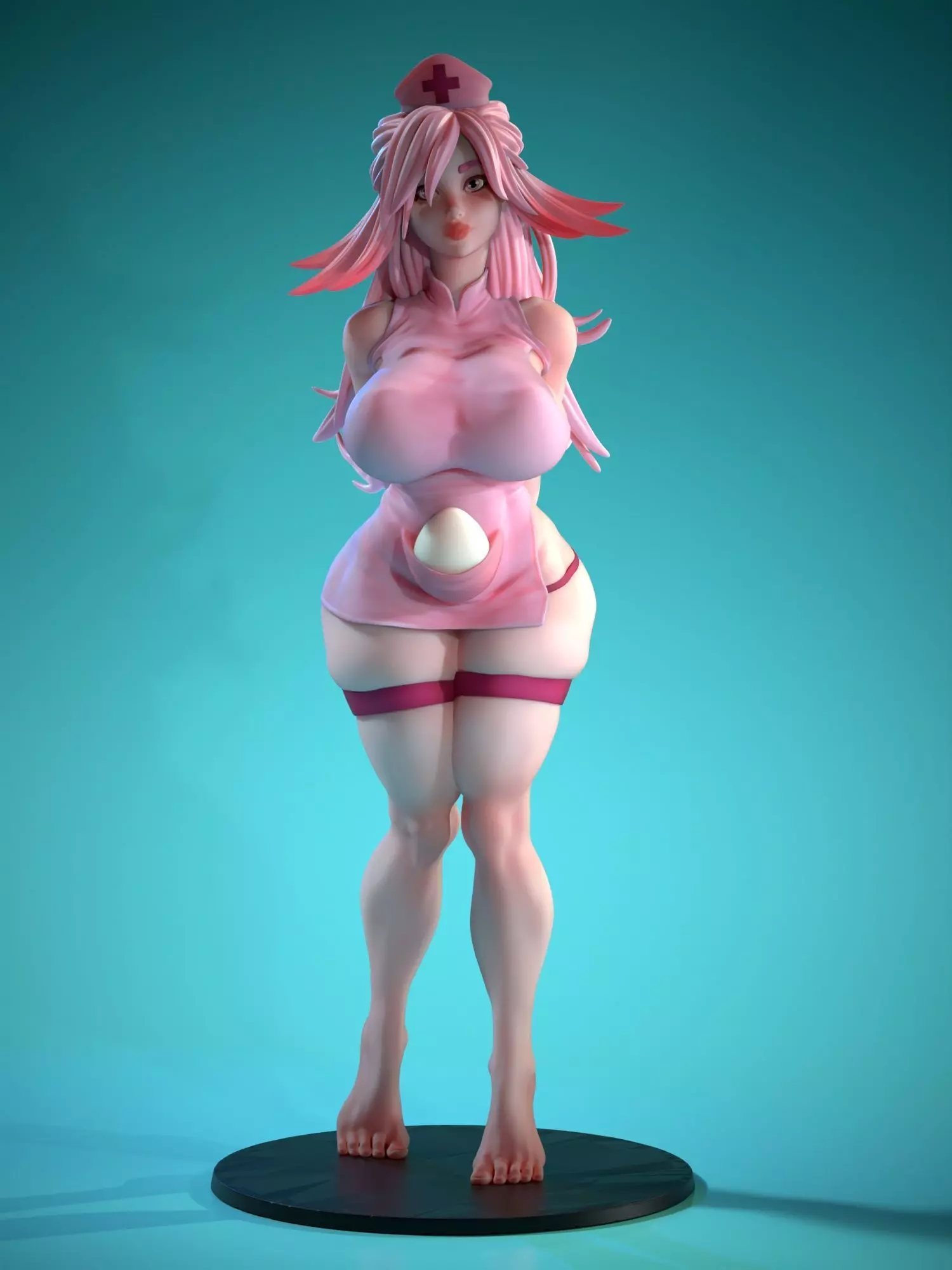Stylized Anime Nurse 3D Model 3D print model_4