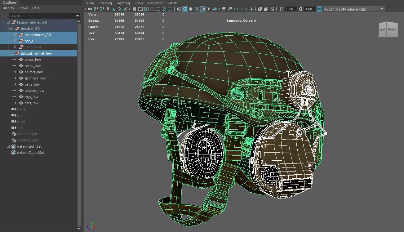 Tactical helmet Ops-Core Low-poly 3D model_34