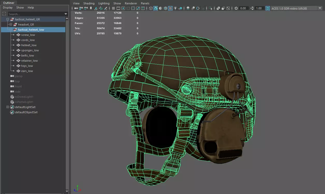 Tactical helmet Ops-Core Low-poly 3D model_39