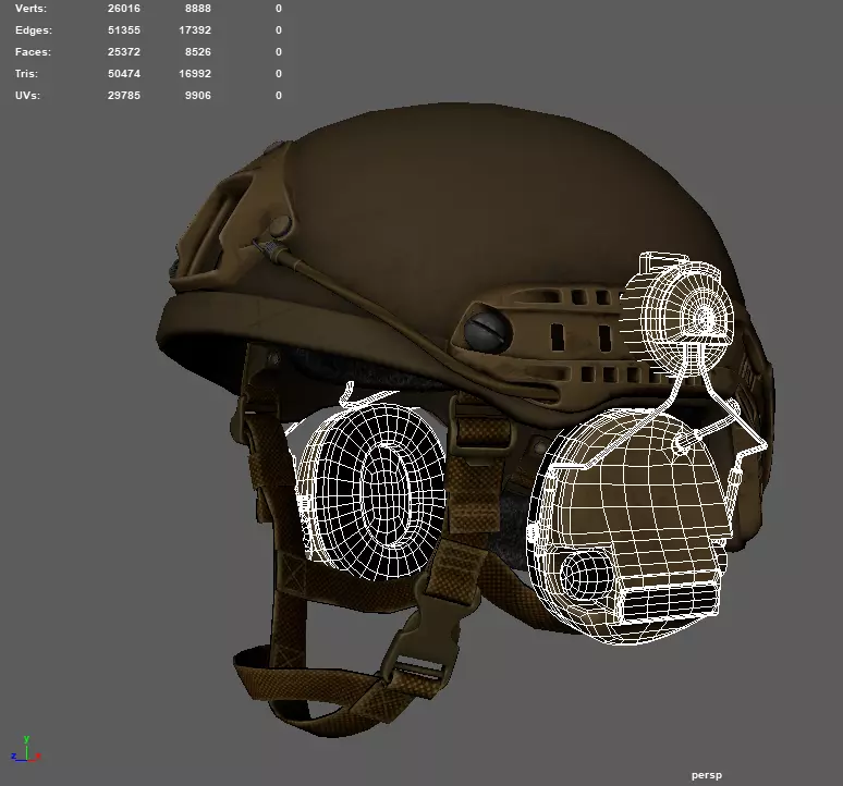 Tactical helmet Ops-Core Low-poly 3D model_40