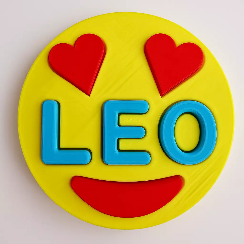 Emoji Puzzle LEO - Educational Toy for Kids 3D print model_1