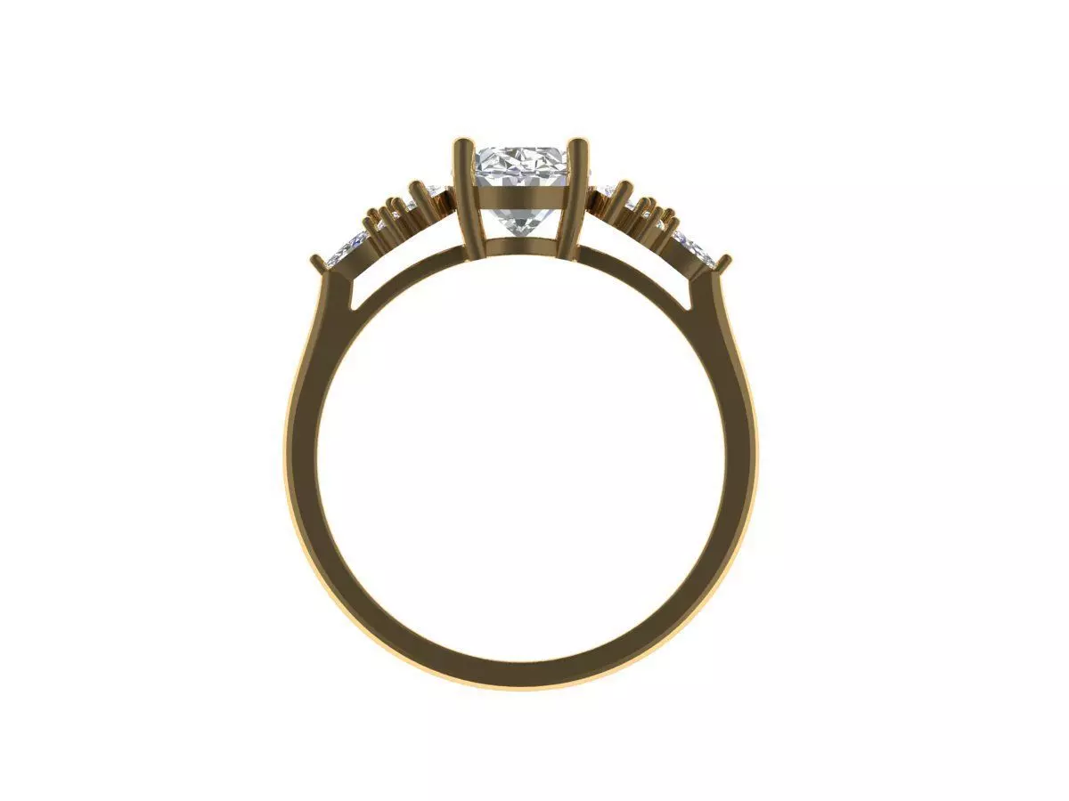 Solitaire ring 3D print model_4